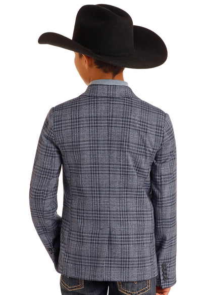 ROCK & ROLL BOY'S BLUE PLAID SPORTS COAT
