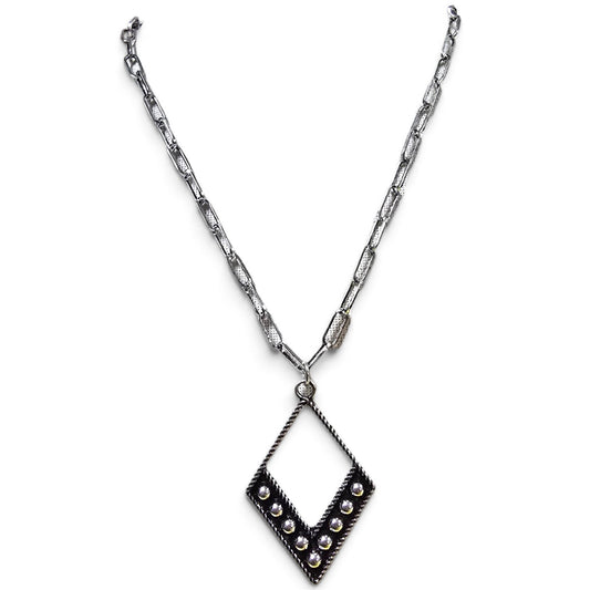 Silver Triangle Bead Necklace