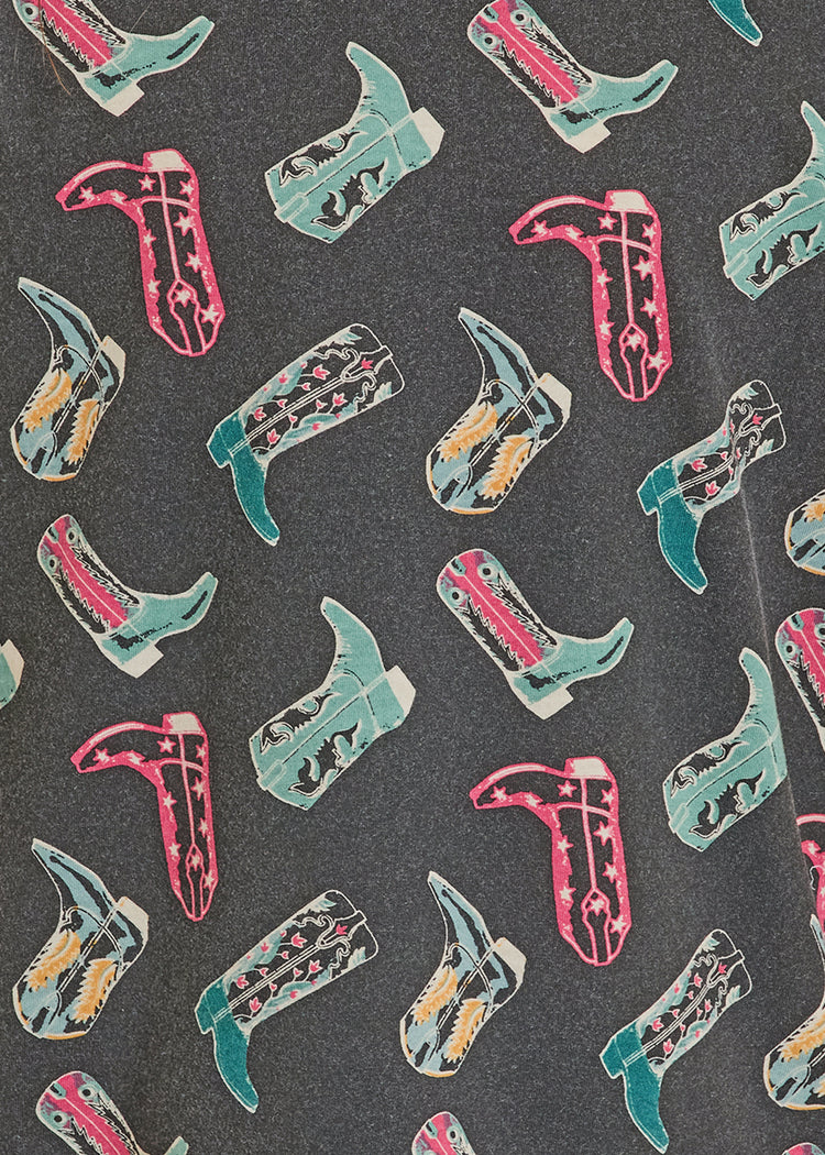 Rock & Roll Denim Girls' Boot Print Tee