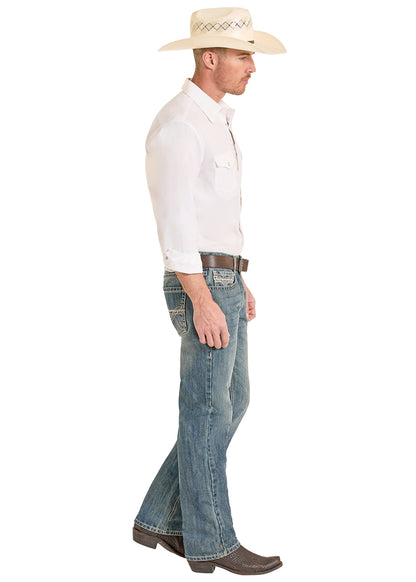 Rock & Roll Denim Pistol Regular Fit Classic Rope V Straight Leg Jeans