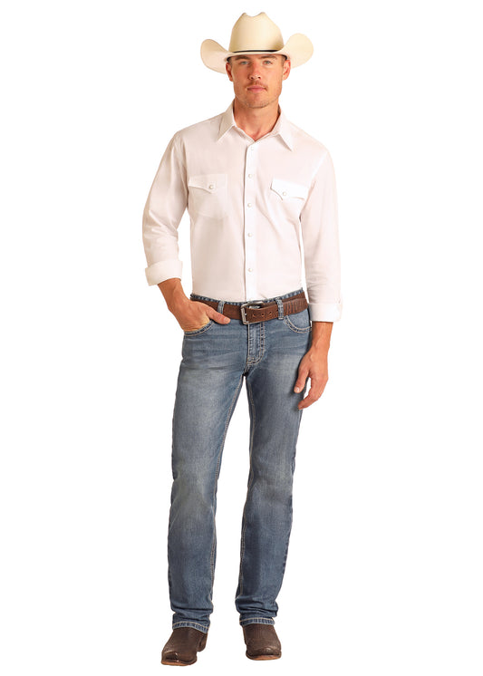 ROCK & ROLL DENIM REVOLVER MEDIUM WASH SLIM FIT BOOT CUT JEAN