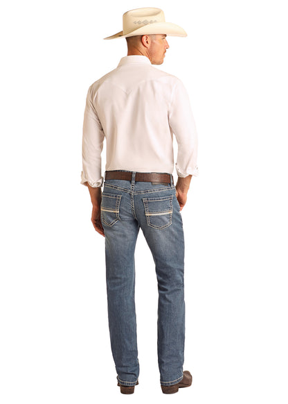 ROCK & ROLL DENIM REVOLVER MEDIUM WASH SLIM FIT BOOT CUT JEAN