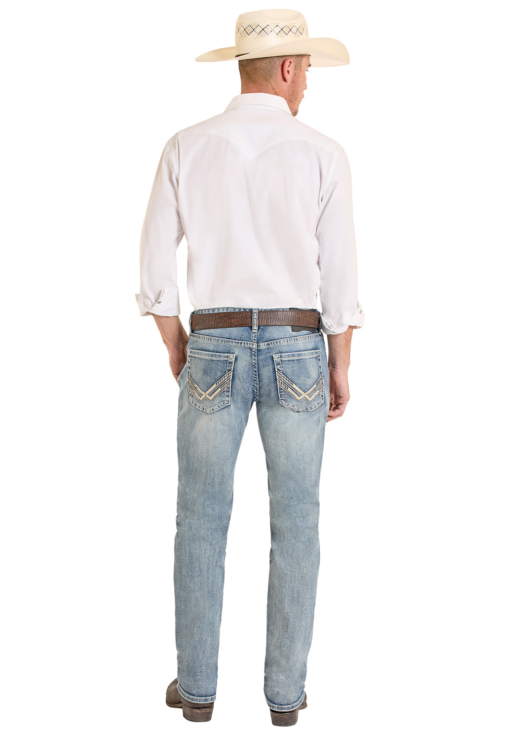 Rock & Roll Denim Revolver Step Stitch Straight Leg Jean
