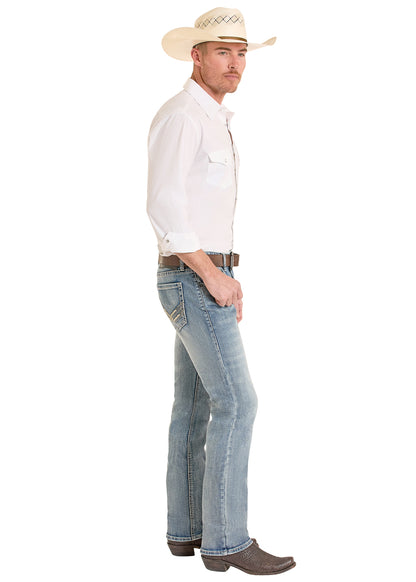 Rock & Roll Denim Revolver Step Stitch Straight Leg Jean