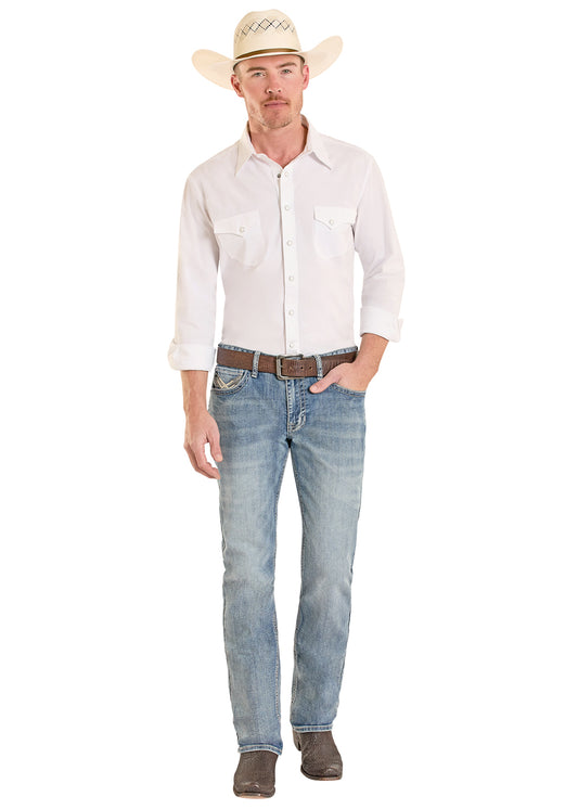 Rock & Roll Denim Revolver Step Stitch Straight Leg Jean