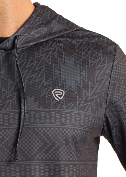 ROCK & ROLL AZTEC PRINTED PERFORMANCE HOODIE
