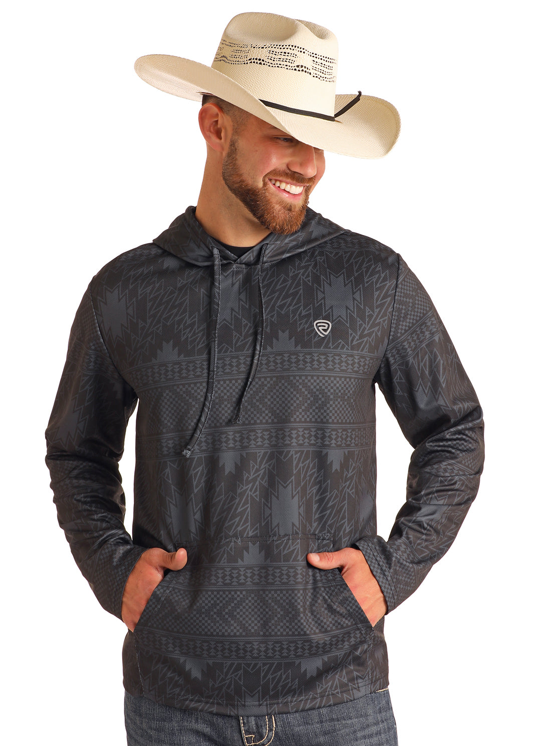 ROCK & ROLL AZTEC PRINTED PERFORMANCE HOODIE