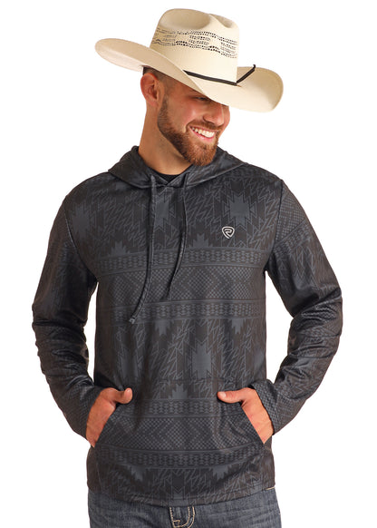 ROCK & ROLL AZTEC PRINTED PERFORMANCE HOODIE