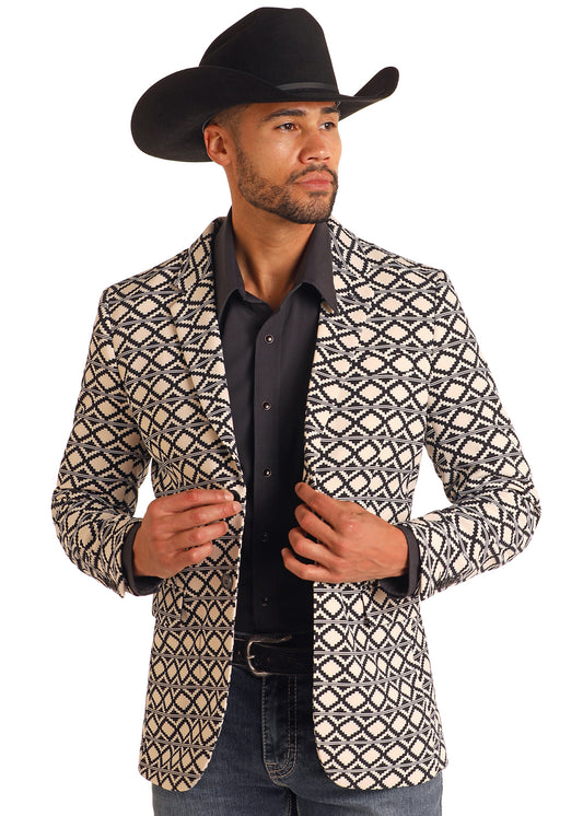 ROCK & ROLL BLACK & WHITE AZTEC BLAZER