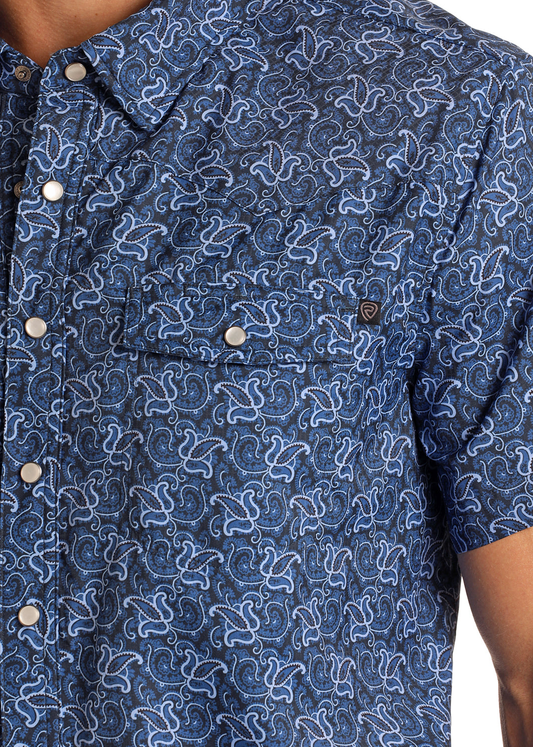 ROCK & ROLL NAVY TEK WESTERN PAISLEY SHIRT