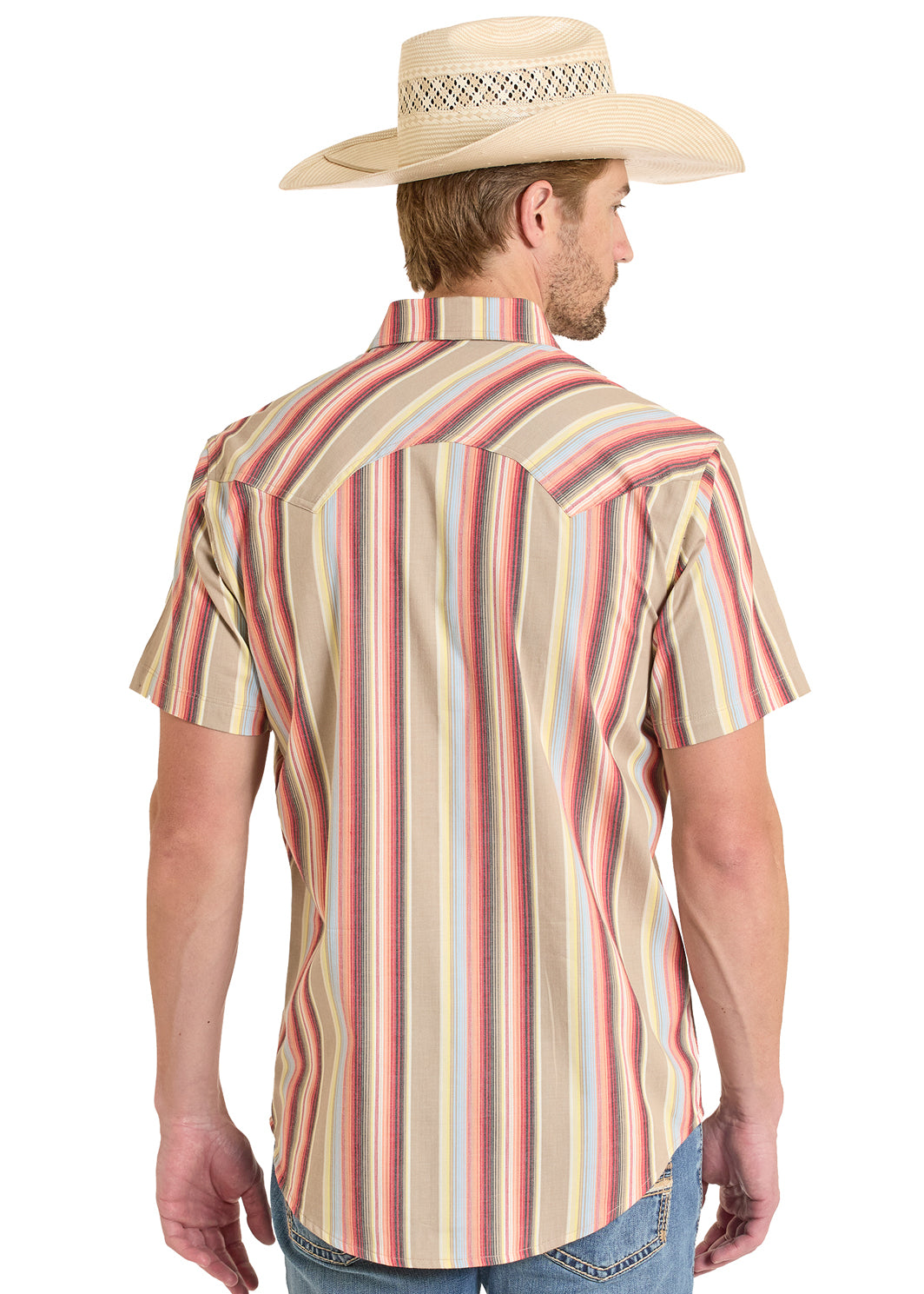 Rock & Roll Vintage Stripe Snap Short Sleeve Shirt