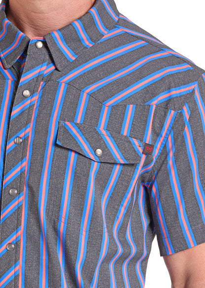 Rock and Roll Men's Short Sleeve Koe X Tek Button Down Shirt