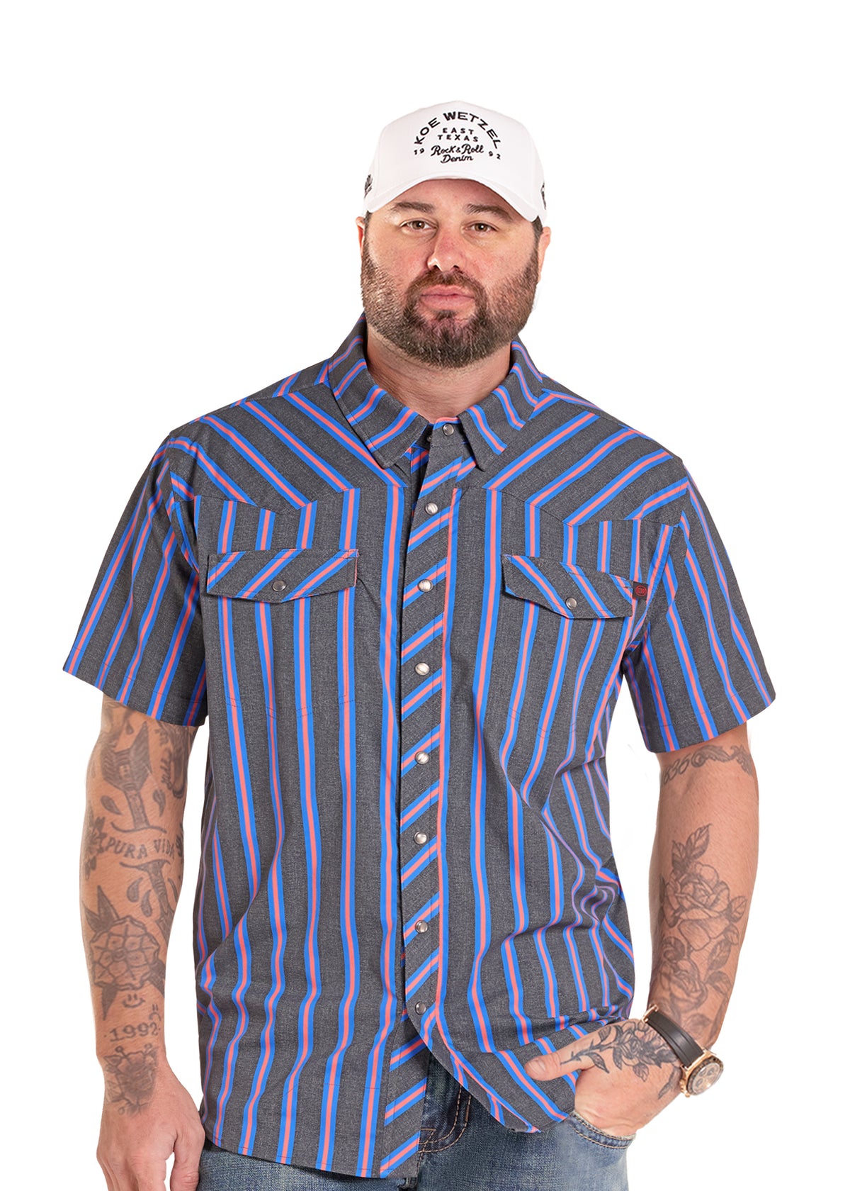 Rock and Roll Men's Short Sleeve Koe X Tek Button Down Shirt