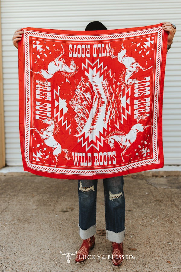 Red Piru Rag Red Aztec Free Soul Printed Wild Rag – Corral Western Wear