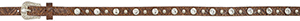 BROWN BASKETWEAVE CRYSTAL STUDDED HAT BAND