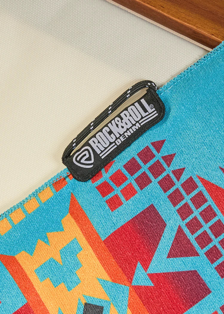 Rock & Roll Denim Turquoise Aztec Microfiber Towel