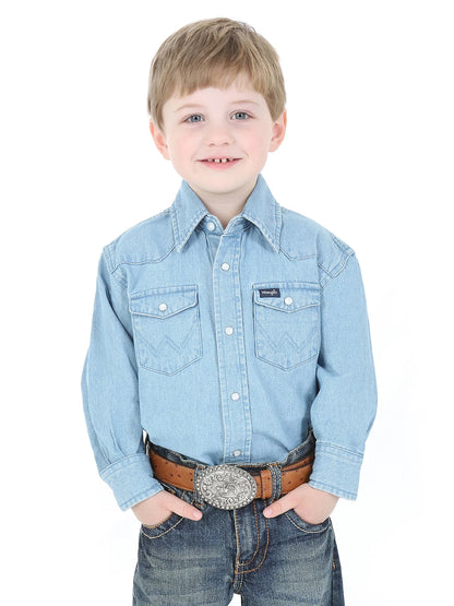 Wrangler Cowboy Cut Denim Western Snap Shirt