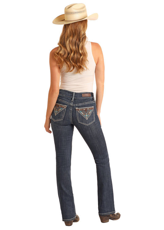 Rock & Roll Dark Vintage Boot Cut Jean