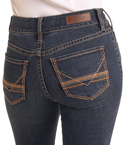 Rock & Roll Dark Vintage Boot Cut Riding Jean