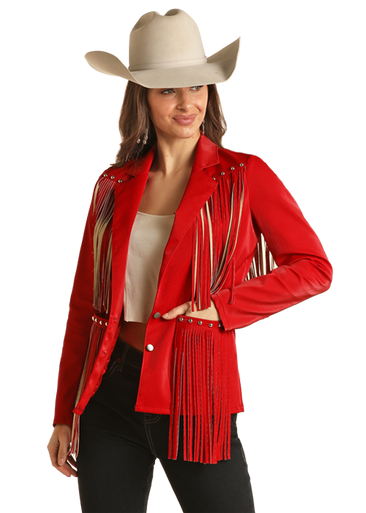 ROCK & ROLL RED FRINGE JACKET