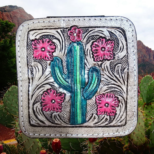 Mini Cactus Design Travel Jewelry Box