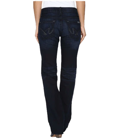 CRUEL ABBY DARK WASH MID RISE SLIM BOOT CUT JEAN