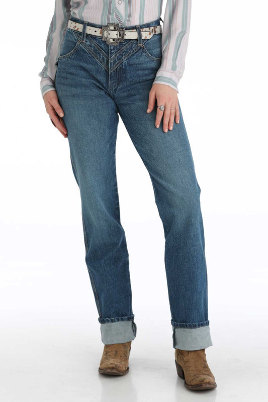 Cruel Denim Quinn Medium Wash High Rise Tapered Jean