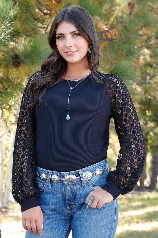 Cruel Denim Black Raglan Long Sleeve Top