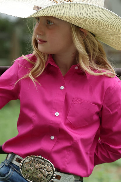 Cruel Denim Girl's Pink Button-Down Western Shirt