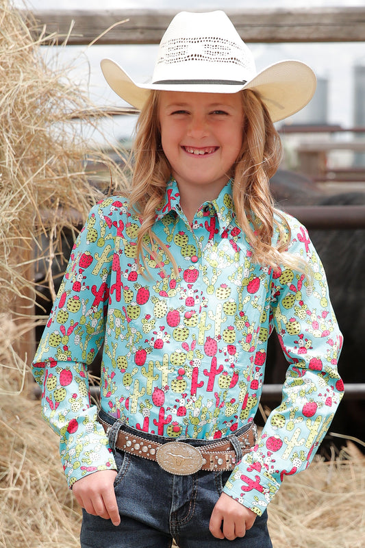 CINCH GIRLS CACTUS LONG SLEEVE SHIRT