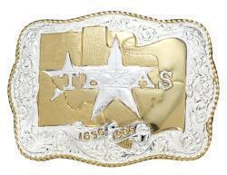 Silver  & Bronze State Of Texas Buckle