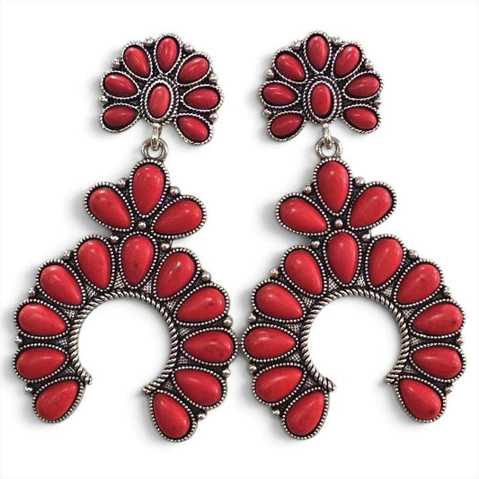 Red Squash Blossom Earrings