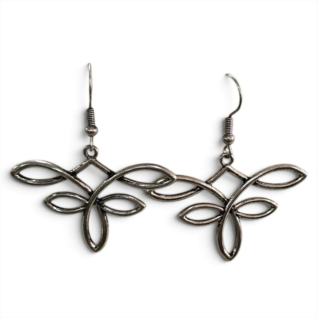 Silver Boot Stitch Earrings