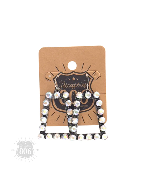 PINK PANACHE RECTANGLE RHINESTONE EARRING