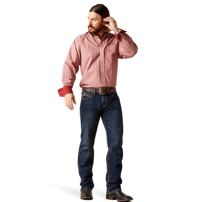 ARIAT BIKING RED WRINKLE FREE KAIRO CLASSIC FIT SHIRT