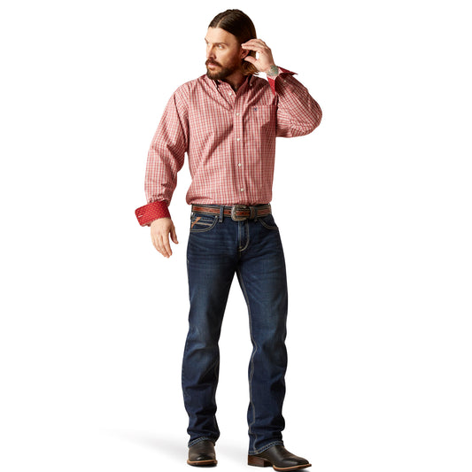 ARIAT BIKING RED WRINKLE FREE KAIRO CLASSIC FIT SHIRT