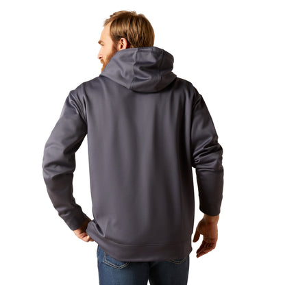 ARIAT ODYSSEY GRAY HEATHER LOGO FLEECE TEK HOODIE