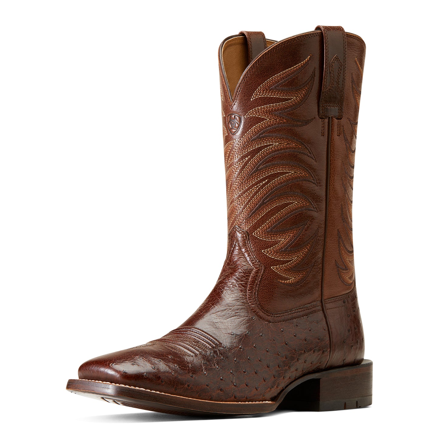 ARIAT BADLANDS DARK TOBACCO SMOOTH QUILL OSTRICH BOOTS