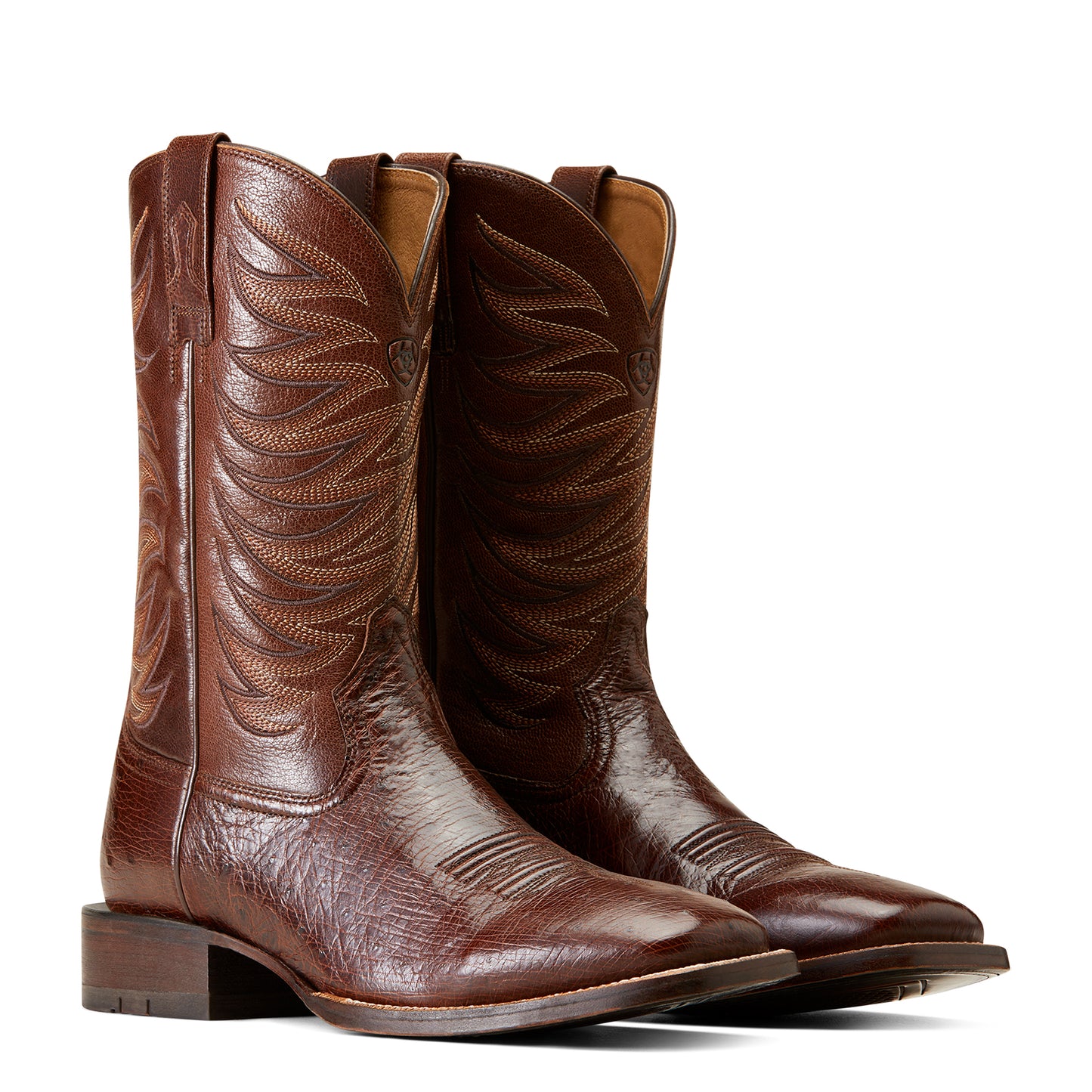 ARIAT BADLANDS DARK TOBACCO SMOOTH QUILL OSTRICH BOOTS