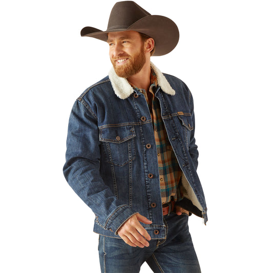 ARIAT BLUE ROCK SHERPA LINED TRUCKER JACKET