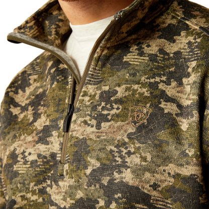 ARIAT CALDWELL GREEN CAMO 1/4 ZIP SWEATER