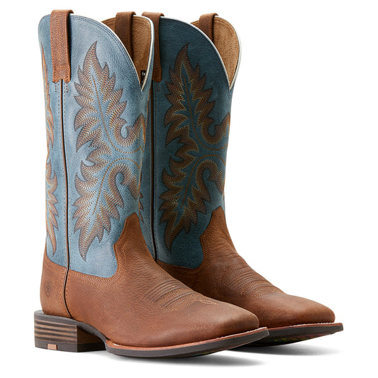 Ariat Hudson Wicker Brown Wide Square Toe Cowboy Boot