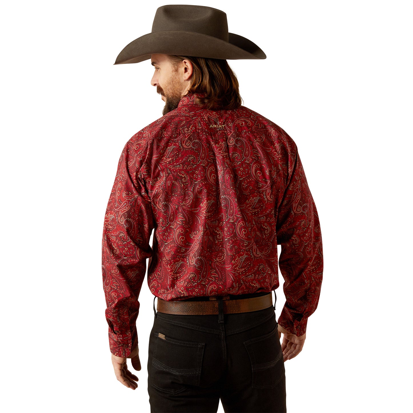 ARIAT JAYDON RED PAISLEY LONG SLEEVE SHIRT