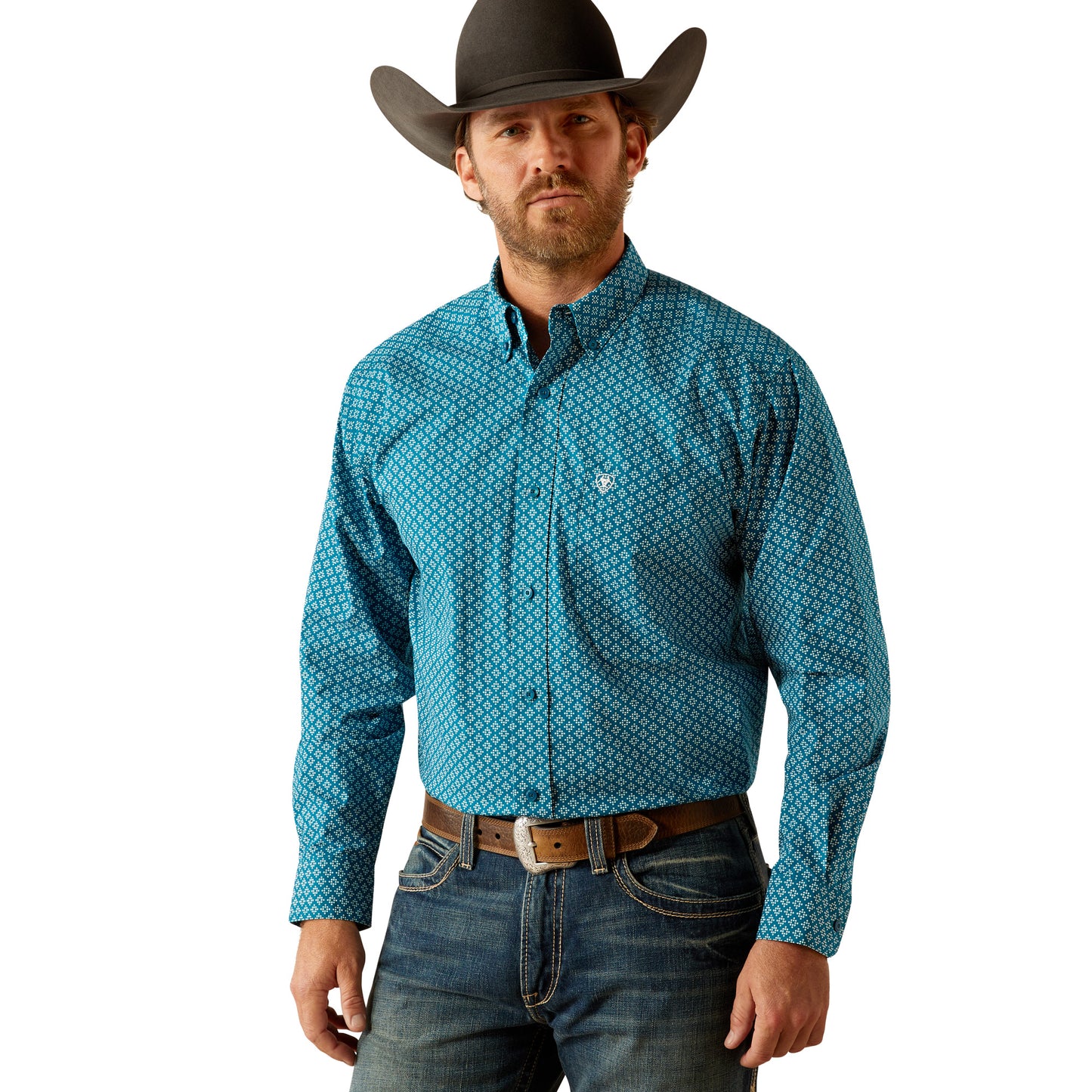 ARIAT PETEY DARK TEAL LONG SLEEVE SHIRT