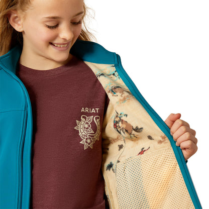 ARIAT NEW TEAM OCEAN DEPTHS|RETRO RANCH PRINT SOFTSHELL JACKET