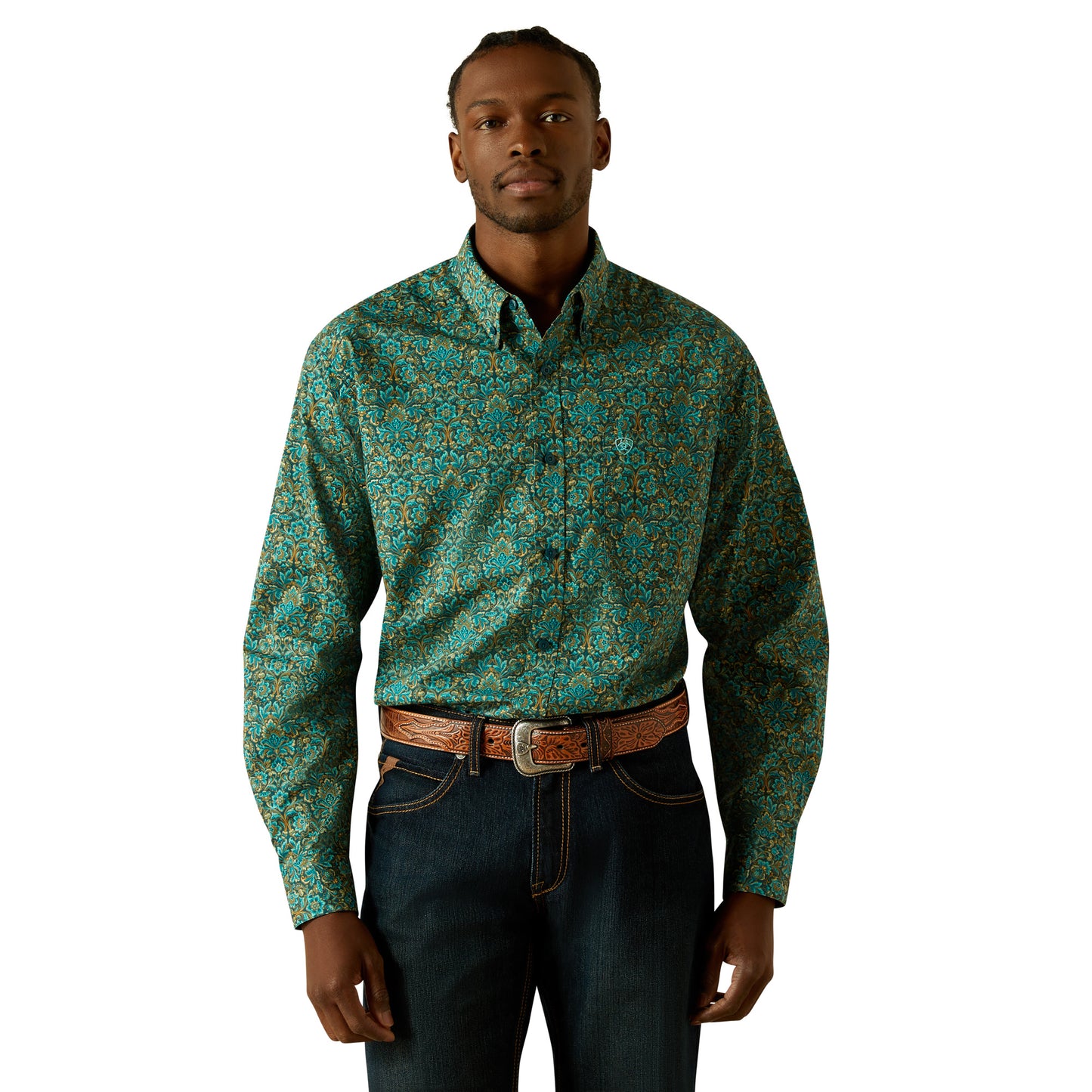 Ariat Becker Teal Classic Fit Shirt