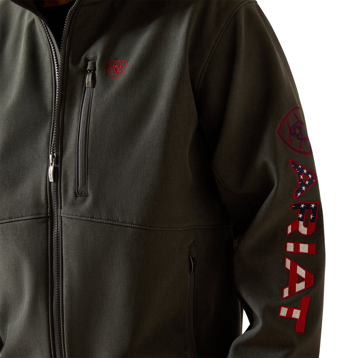 Ariat Charcoal Americana Logo Softshell Jacket