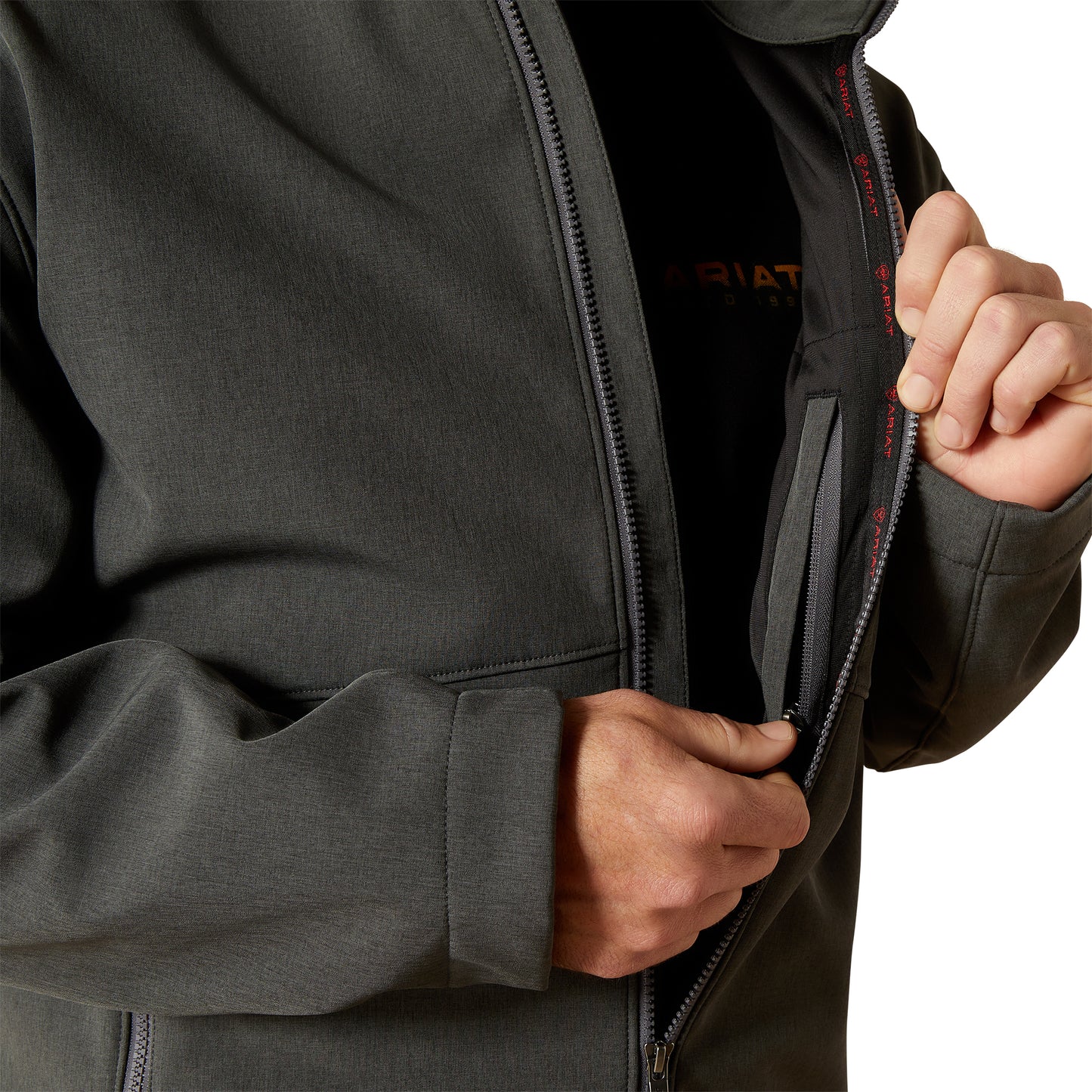 Ariat Charcoal Americana Logo Softshell Jacket