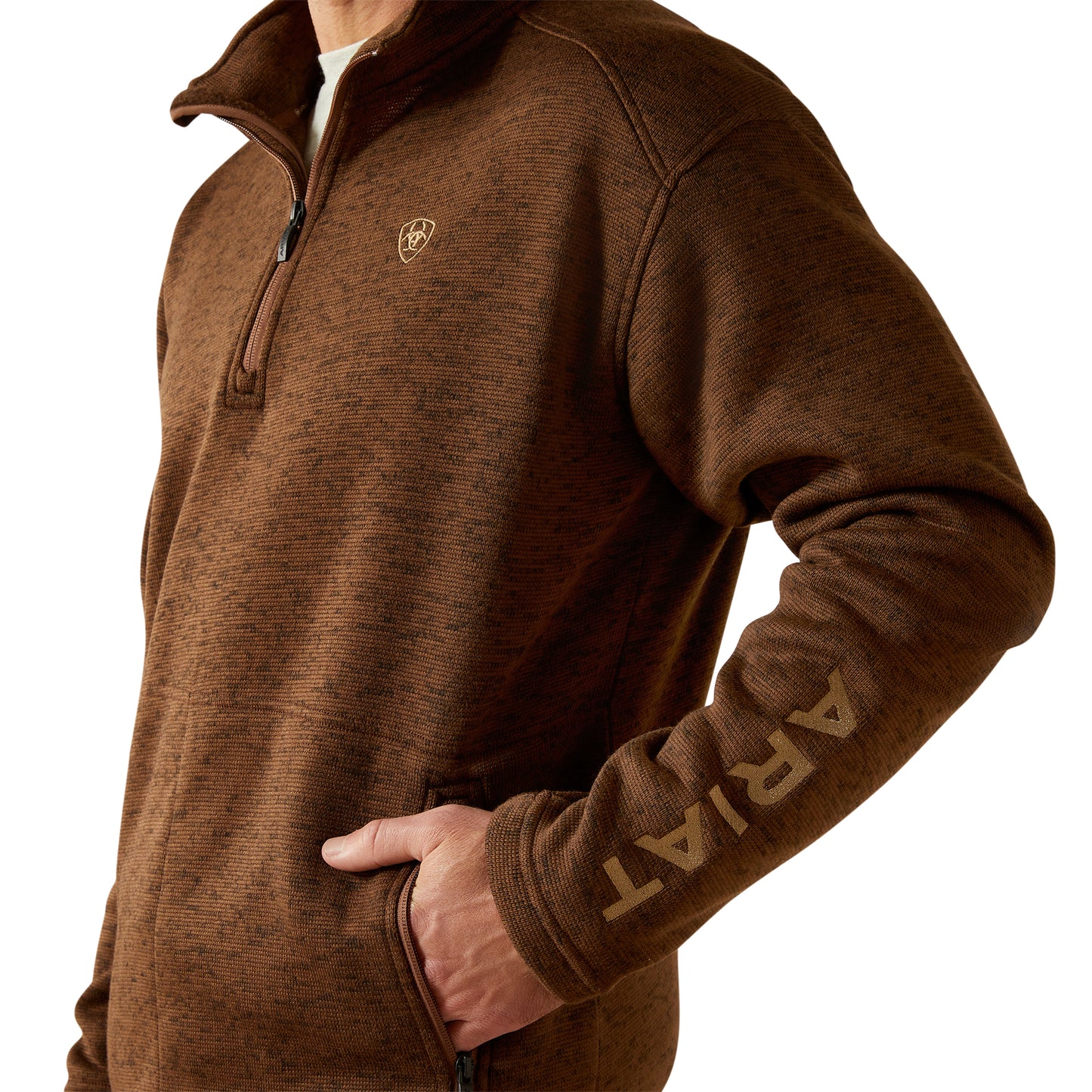 Ariat Caldwell Logo Carage 1/4 Zip Sweater