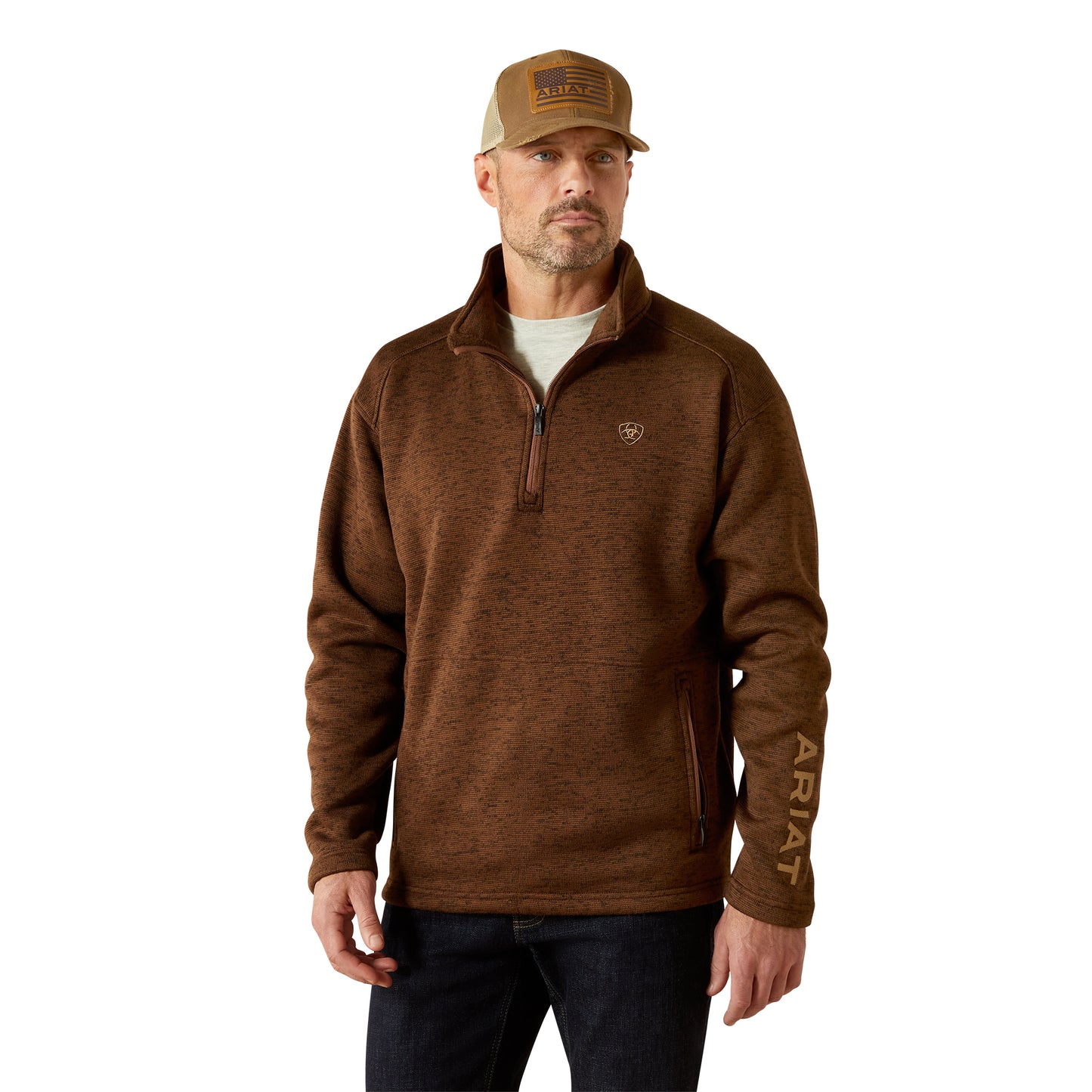 Ariat Caldwell Logo Carage 1/4 Zip Sweater